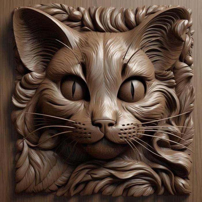 Nature and animals (kitty 4, NATURE_1028) 3D models for cnc